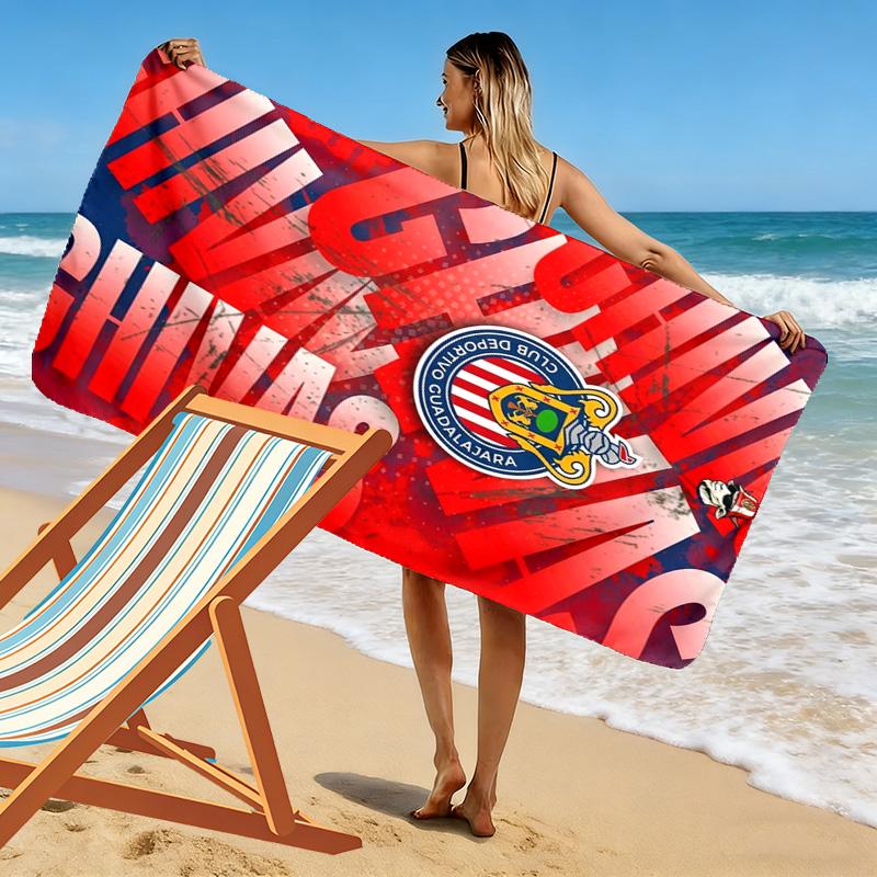 Chivas Guadalajara Print Beach Towel, Large Soft Quick Dry Towel for Beach Camping Swimming