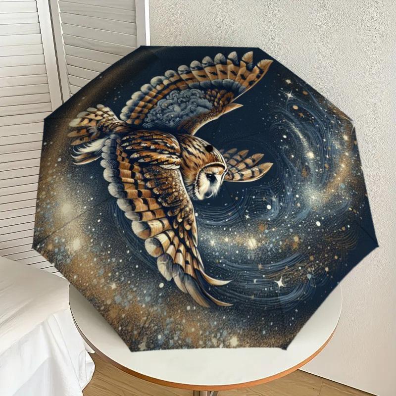 

1 шт. Автоматический складной зонт с принтом совы - Компактная конструкция с 8 спицами, идеальный подарок для друзей и семьи y250926084