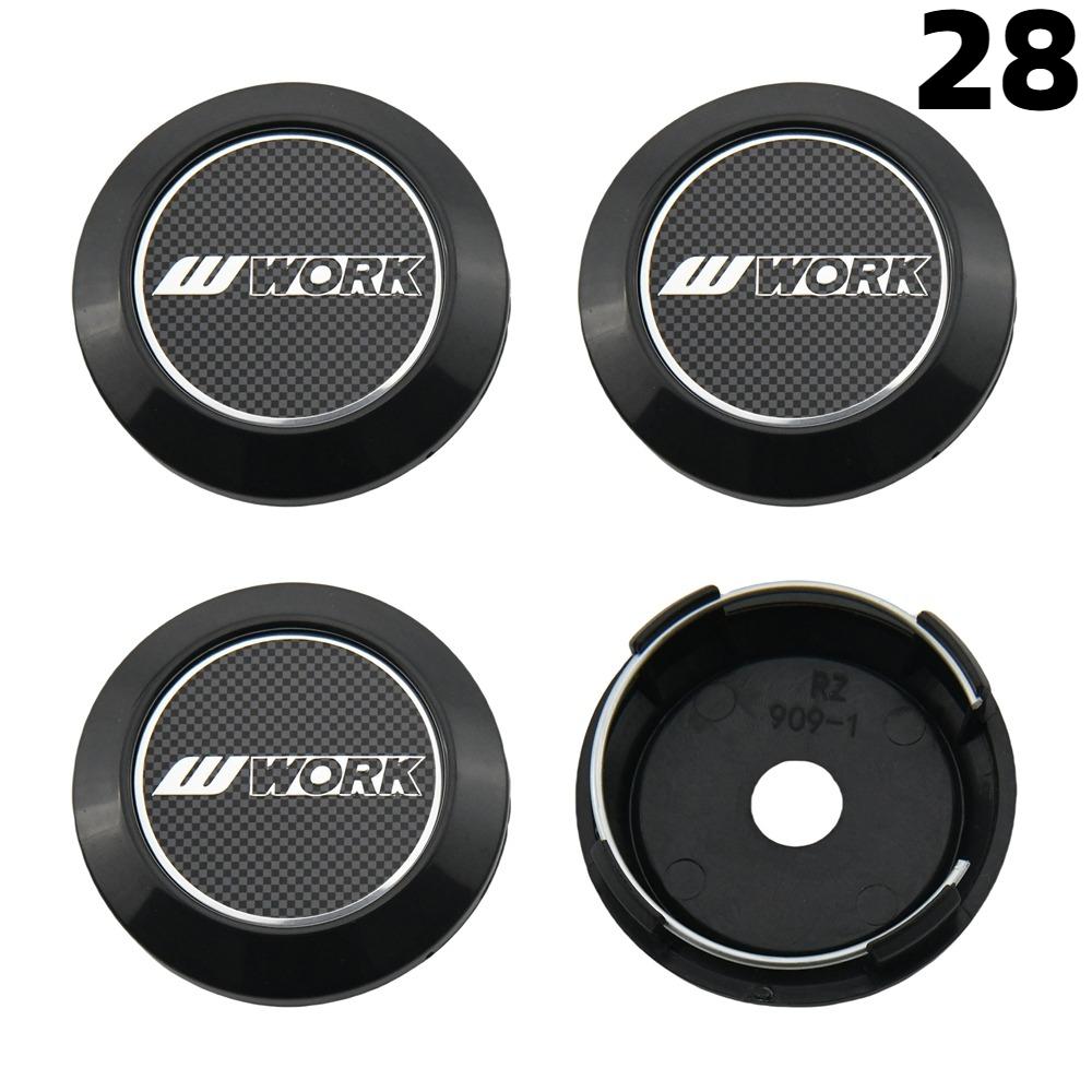 4PCS 64MM OD / 60MM ID Cap For Rims WORK EMOTION EQUIP MEISTER VS Emblem Wheel Center Cap Sport Car Logo Wheel Cover Hub caps