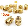 10Pcs M5 Brass Hot Melt Insert Nuts Heating Molding Nuts  for Hot Melt Heat Injection Molding