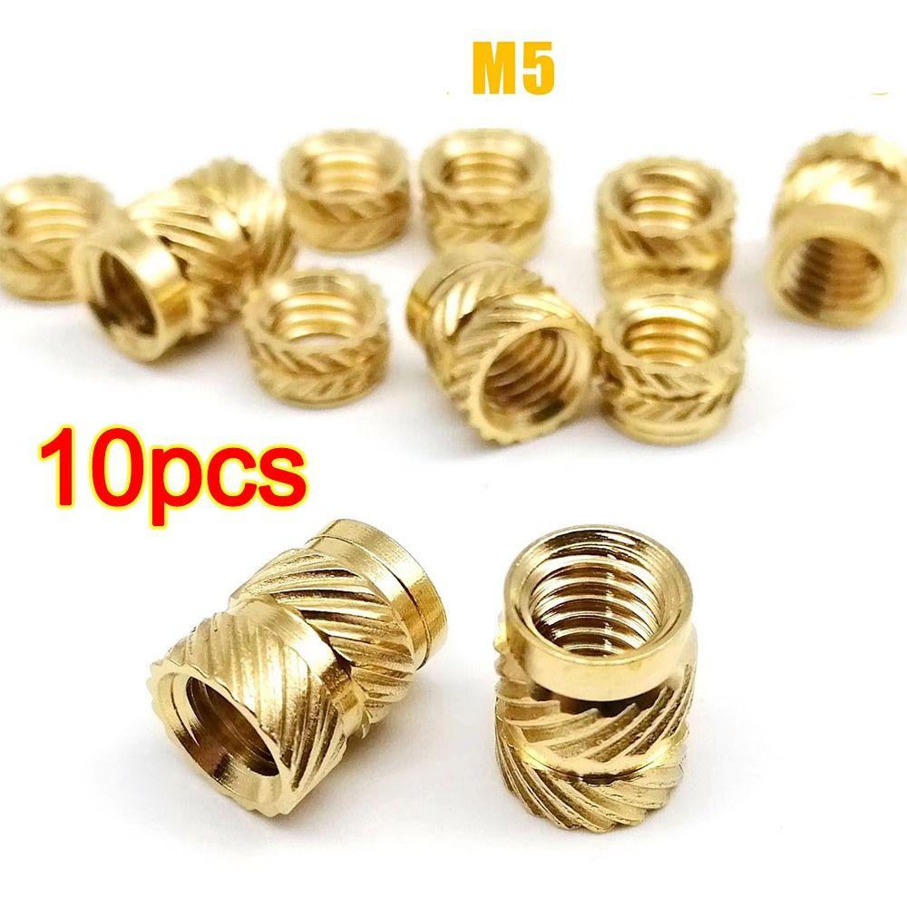 10Pcs M5 Brass Hot Melt Insert Nuts Heating Molding Nuts for Hot Melt Heat Injection Molding