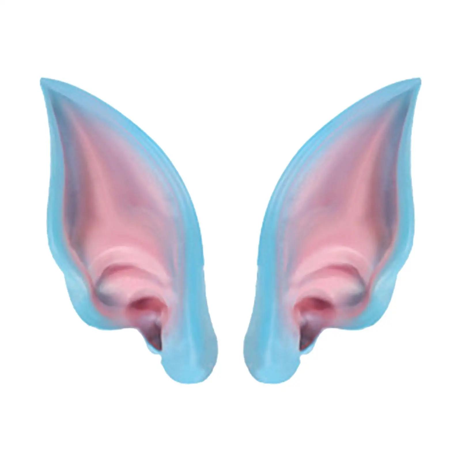Latex Elf Ear Halloween Carnival Dress up Costume Costumes Live Broadcast Props Fairy Ears Elven Vampire Ears Fake Ear синий