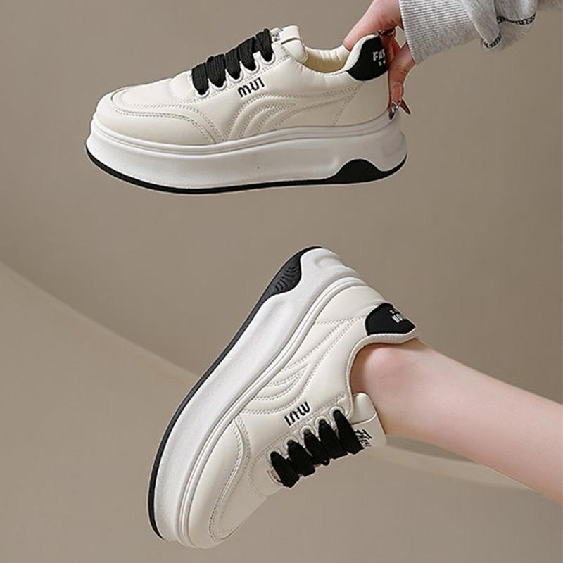 Fashion Letter Embroidery Sports Shoes Women Spring Autumn Mix Color Lace Up Sneakers Woman Soft Sole Platform Vulcanize Shoes Mujer