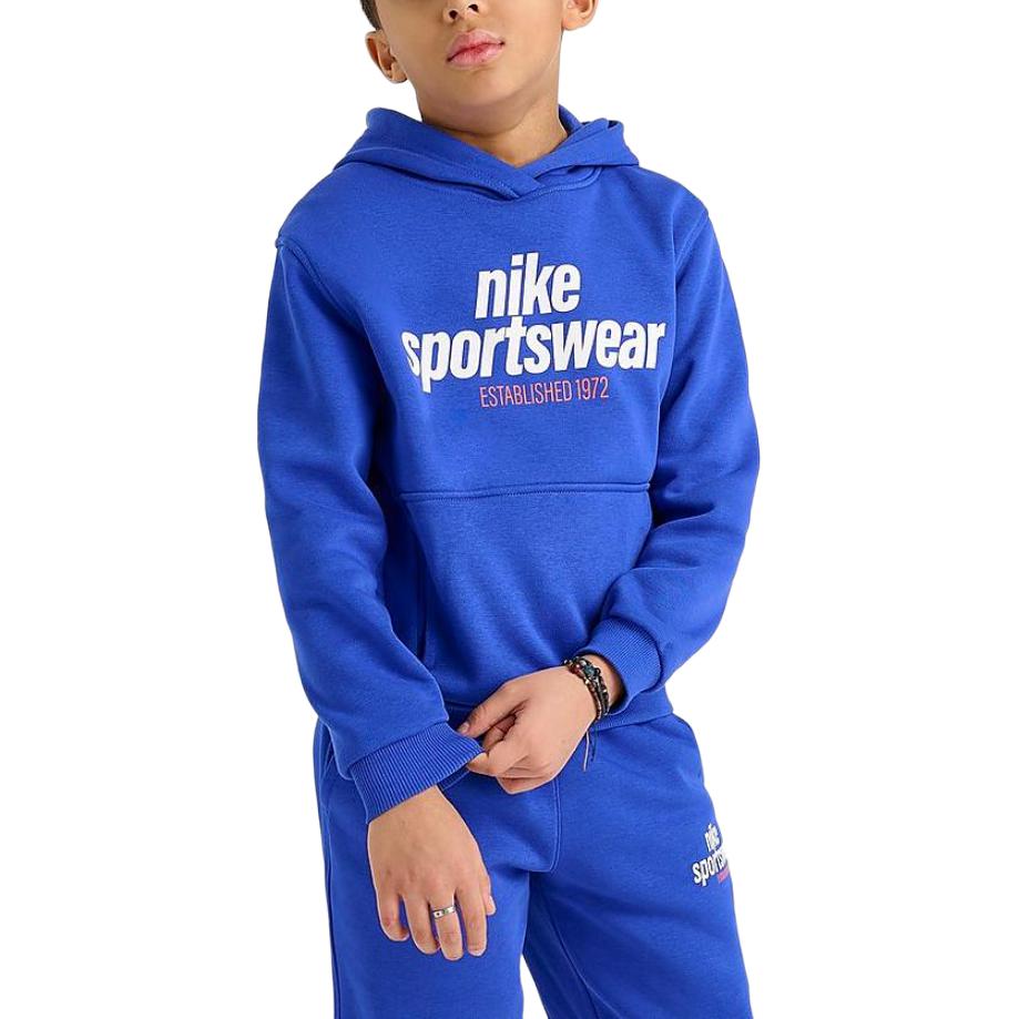 Nike Dri-Fit Multi Hoodie With Letters Long Sleeve Kids Tops Blue HM6874-480
