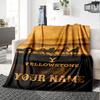 Name Custom Yellowstone Print Flannel Blanket High Quality Warm Comfortable Cover for All Seasons Perfect for Gifts Home Decor