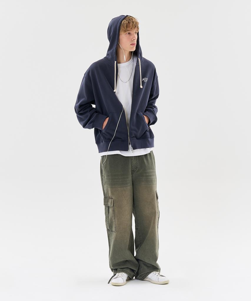AECA Vintage Washing Cargo Wide Pants-Green