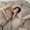Simple 100% Lyocell Duvet Cover Set with Sheets Solid Soft Skin-friendly Queen Bedding Set King Natural Plant Fibre Quilt Cover