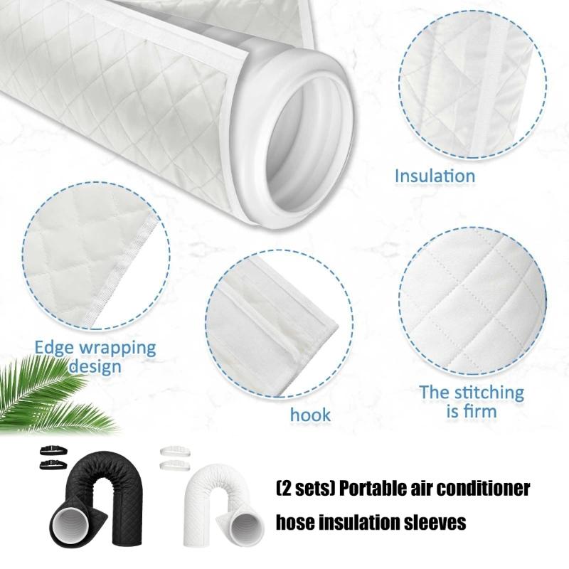 Portable Air Conditioning Duct Insulation Sleeves With Fastening Bands For Easy Installation And Temperature Management