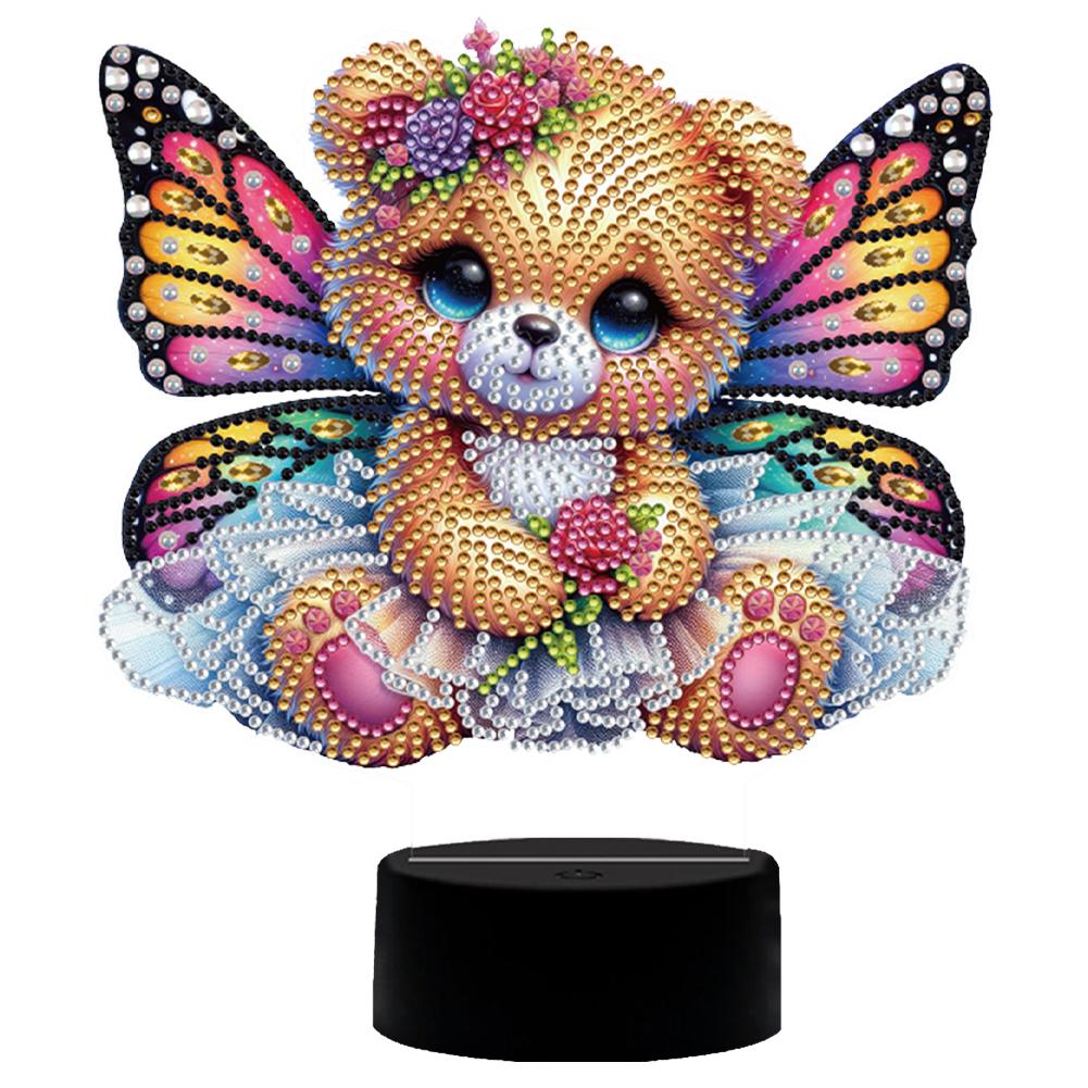 Vlinder Dier Diamant Schilderen Nachtlampje met Gereedschap DIY Diamant Schilderen Tafellamp voor Slaapkamer Woonkamer Kantoor Thuis