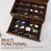 1pc 2 layers 12 grids Sunglasses wooden Storage Box with transparent Flip,Good quality,suitable for sunglasses display,organizer,collection.