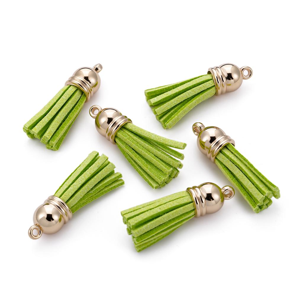 20pcs/lot 38mm Tassel Vintage Leather Tassels Fringe Pendant For DIY Keychain Jewelry Making Supplies Charms Accessories