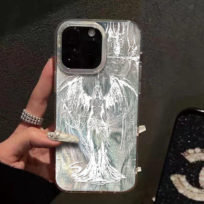 Fashionable Gothic Style Sculpture Phone Case For IPhone 17 16 15 14 13 12 11 Pro Max Plus Protective Cover Durable Shell