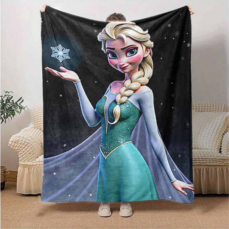 1pc. Cartoon Elsa Blanket, Seasonal Universal, Home Decoration, Throw Blanket, Cartoon Bedding, Soft Flannel Throw Blanket, Versatile & Cozy