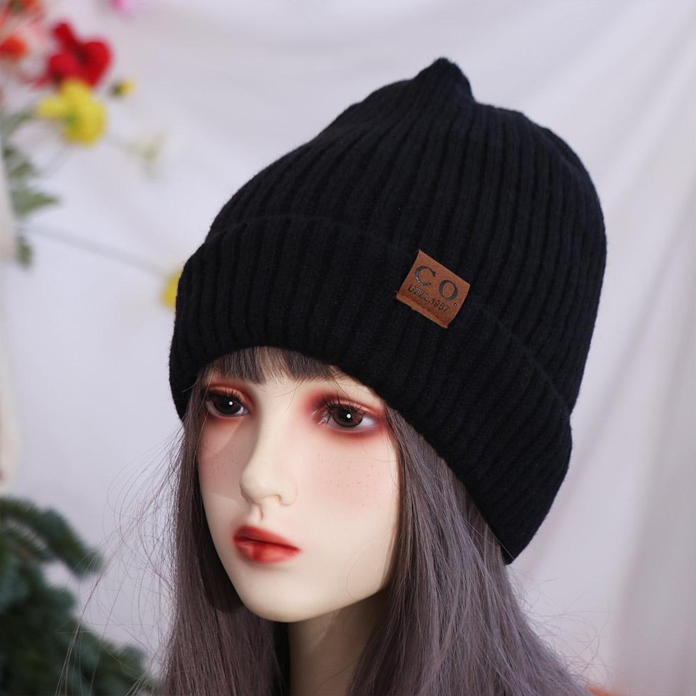 Windproof Plush Knitted Hat Casual Warm Beanie Cap Fashion Winter Knitted Hats Men Women