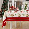 Christmas Bell Socks Gingerbread Man Rectangle Tablecloth Holiday Party Decor Reusable Xmas Table Cloth Christmas Decorations