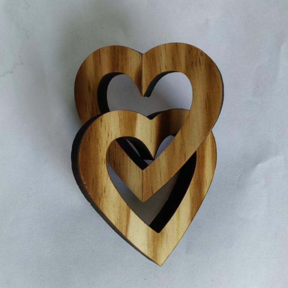 

Interlocking Paulownia Wood Double Heart Valentine s Day Ornament