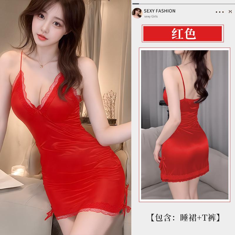 Velká velikost barevné pokušení sexy spodní prádlo sexy sexy noční košilka sexy podvazkový pyžamový set