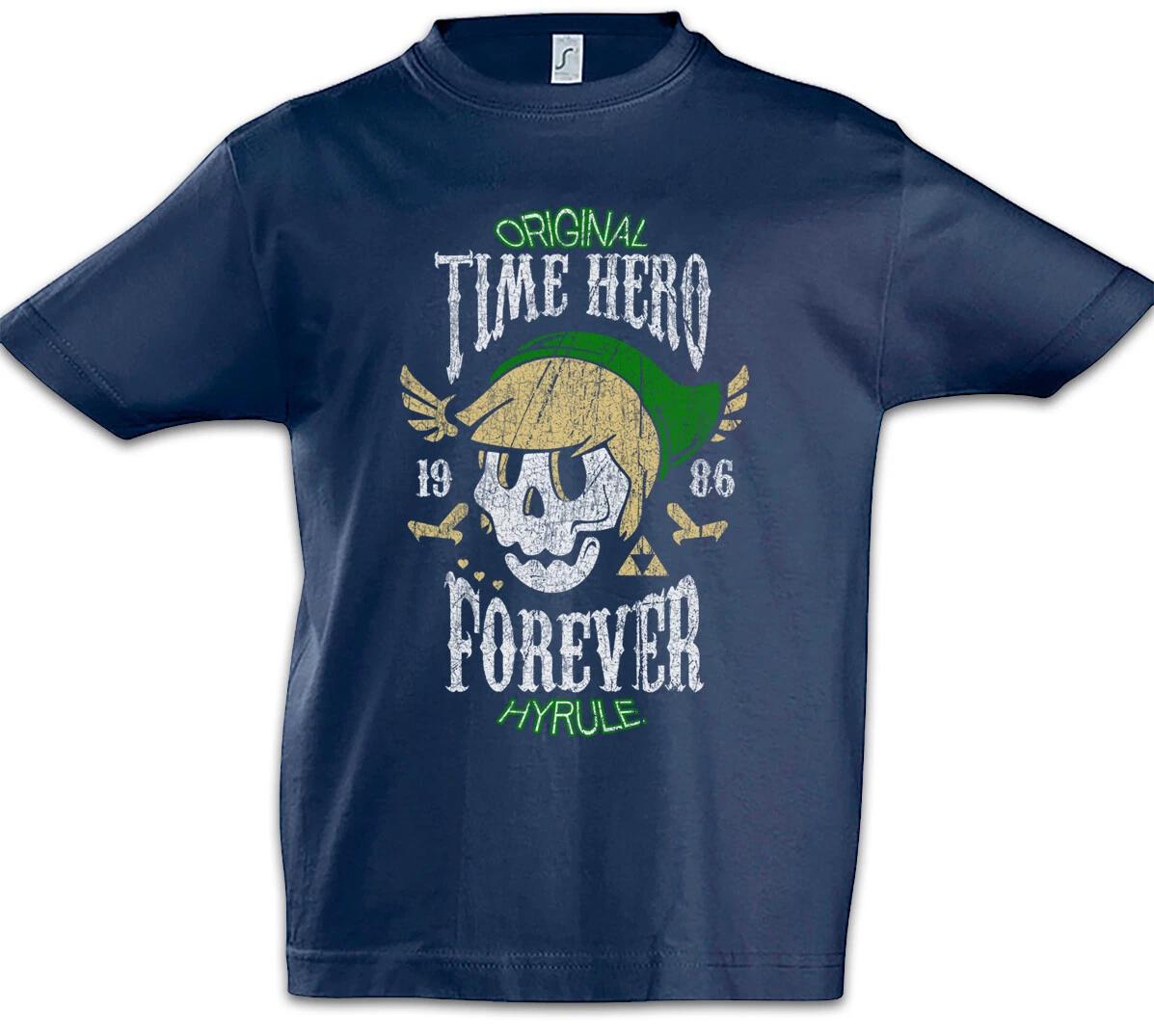 Time Hero Forever Kids Boys T-Shirt Hyrule Fun Gamer Skull Skull- 160