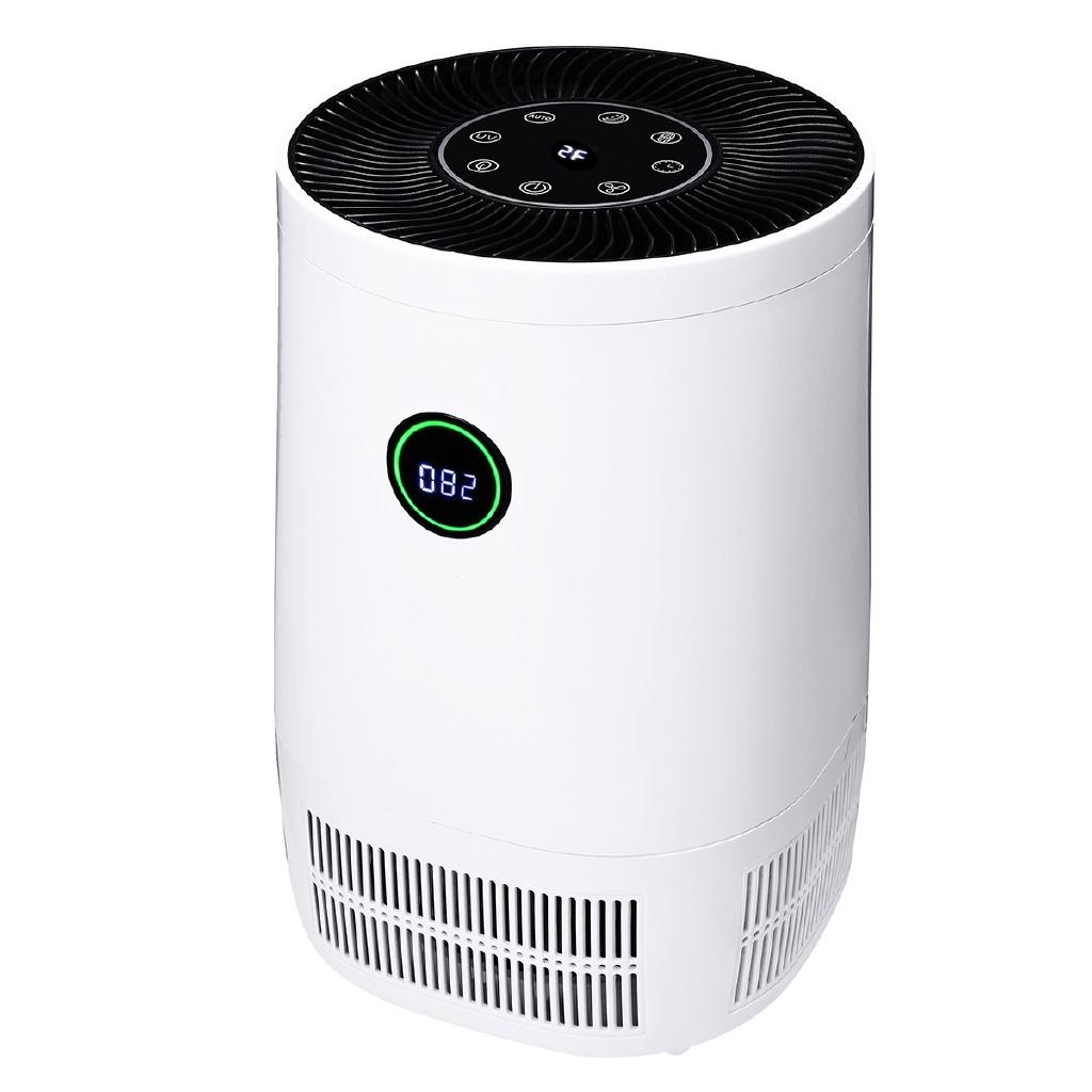 24W Desk Air Purifier True HEPA Filter Air Cleaner Smoke Dust Odor PM2.5 Eliminator for Allergiesc Pets Dander Smoke 218x218x323mm