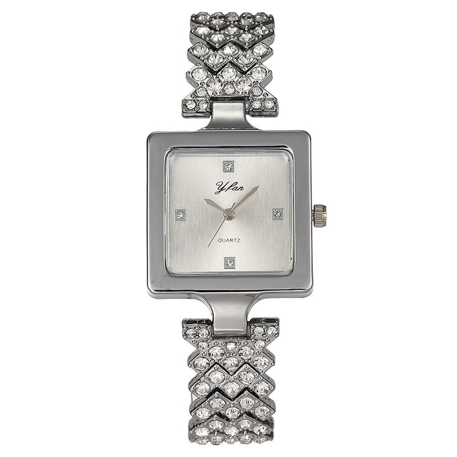 

Женские модные кожаные часы One Size серебряный