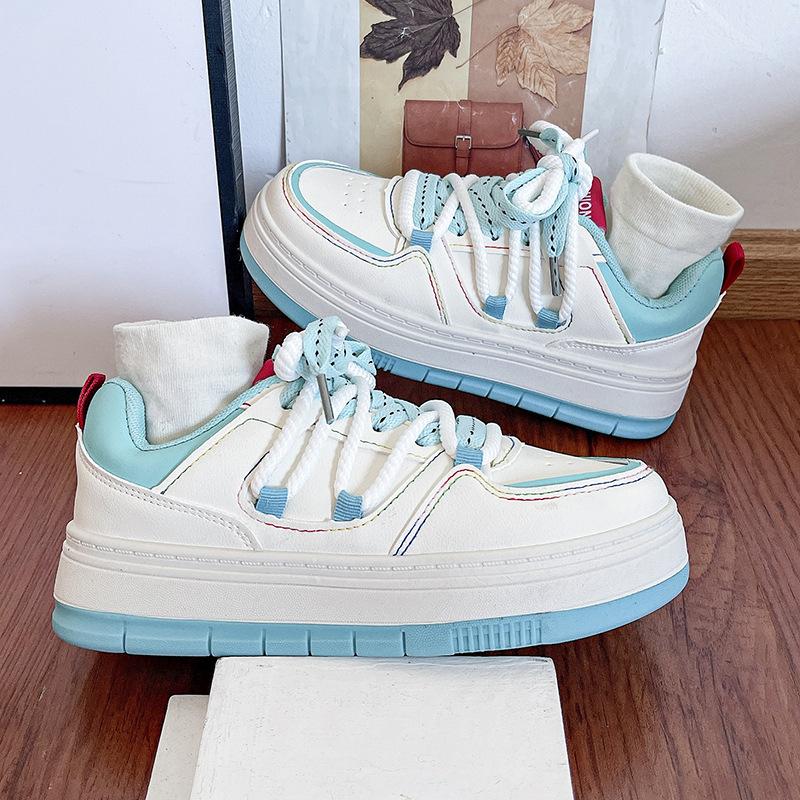 Pantofi Albi Mici Femei Toamnă Nou Ins Trendy Talpă Groasă Versatil Casual Pantofi de Board
