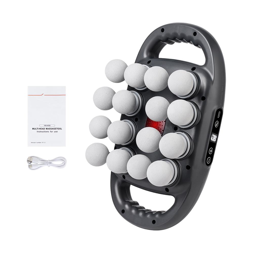 

USB Rechargeable 16-head Fascia Gun 9 Levels Of Strength 9 Modes 8 Replaceable Heads To Meet The Needs Of Different Massage