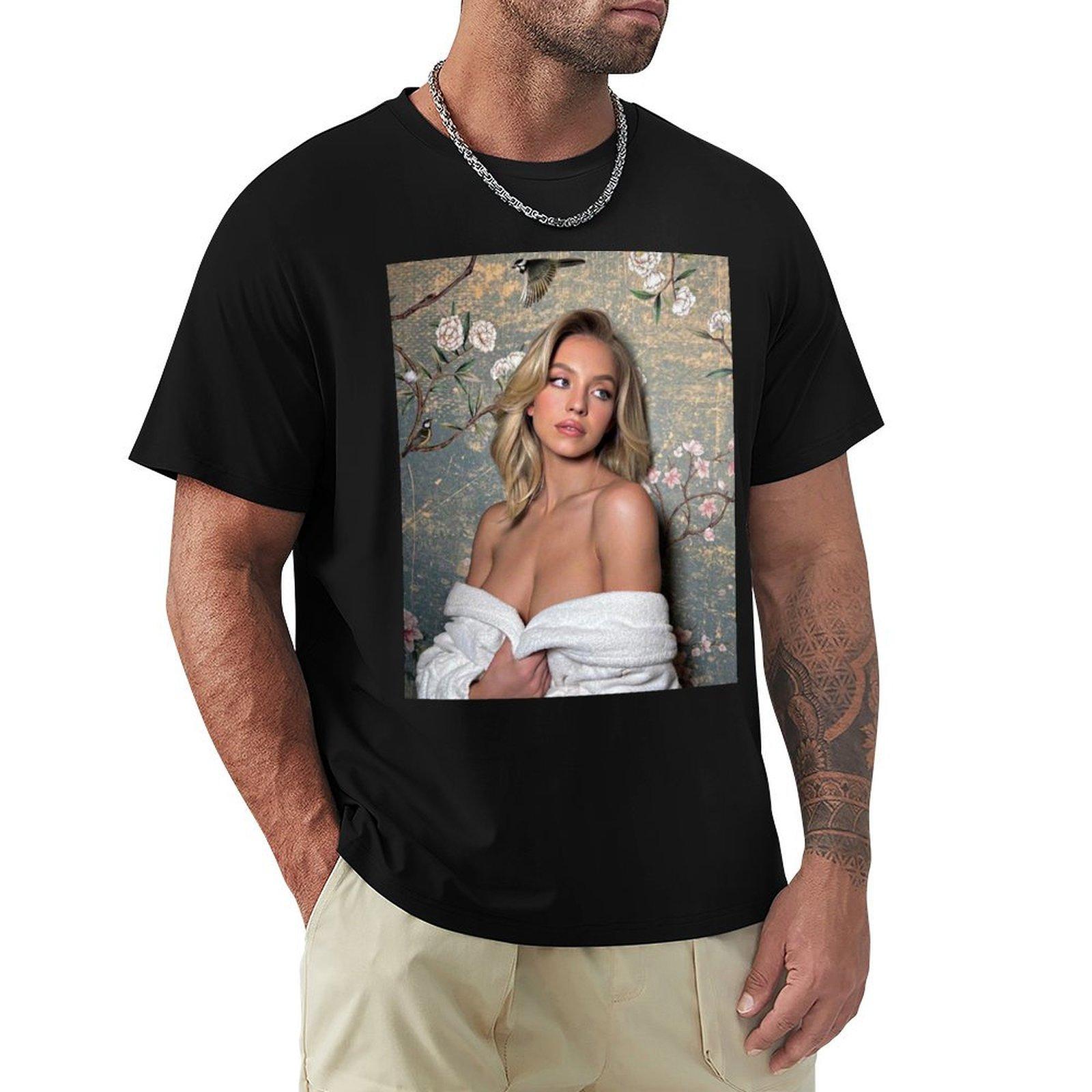 sydney sweeney art T-Shirt shirts graphic topping clothes for men S