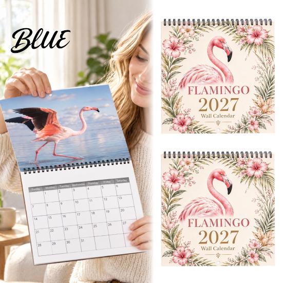 Student School Year Planner with Calendar Hanging Flamingo Wall Organizer 2027 12 Monthly Large Grid