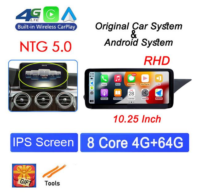 RHD 10.25" For Mercedes Benz E Class W212 2009 - 2015 Head Unit Android 14 Car Raido GPS Navigation Multimedia Player Video