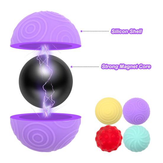 4Pcs/Set Magnetic Sensory Ball Fidget Toy Stress Relief Textured Ball Quiet Home Office Work Decompression Gadgets Stocking Suffers