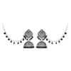 Retro Ethnic Rhinestone Tassel Earrings & Hair Chain Jewelry Set