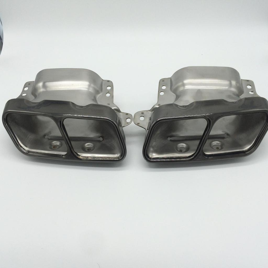 Black Square Tip Polished Stainless Steel Exhaust Tailpipe for Mercedes-AMG A45