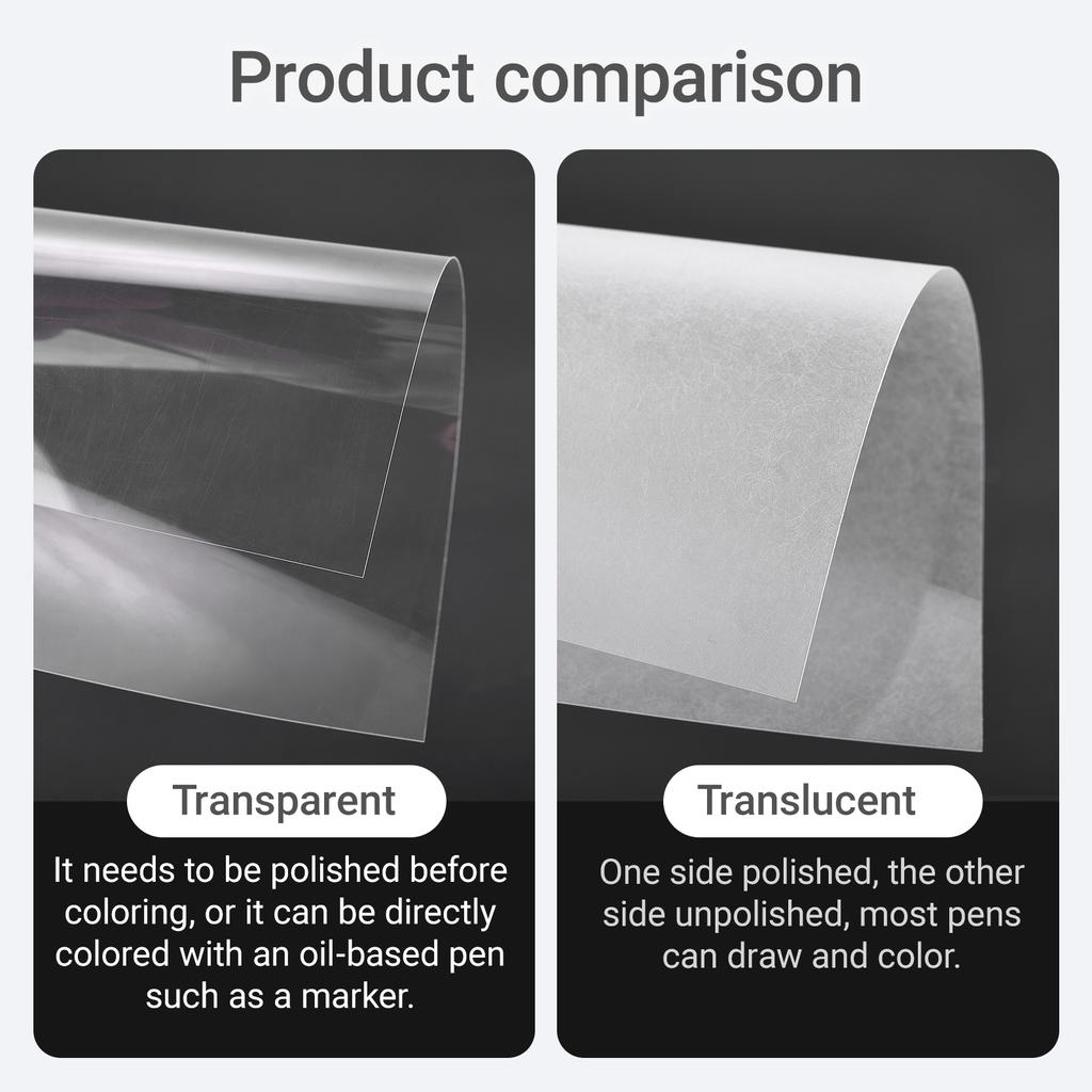 10pcs BOPS Thermal Heat Shrink Paper Shrinkable Paper Film Translucent Sheets Blank Shrink Art Film Paper For DIY 14.5x20cm