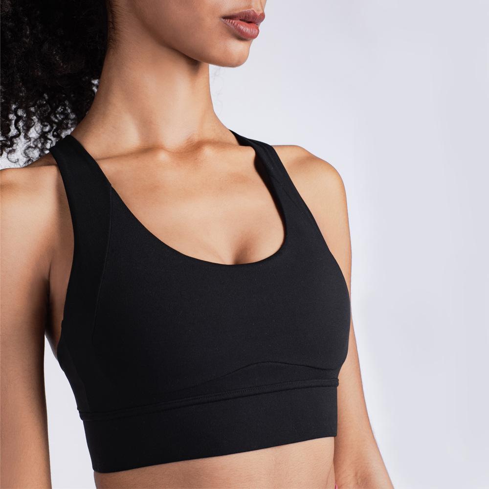 Women's Cross Sports Fitness Bra, Show Chest, Gather Back, Anti Shock Yoga Sports Bra