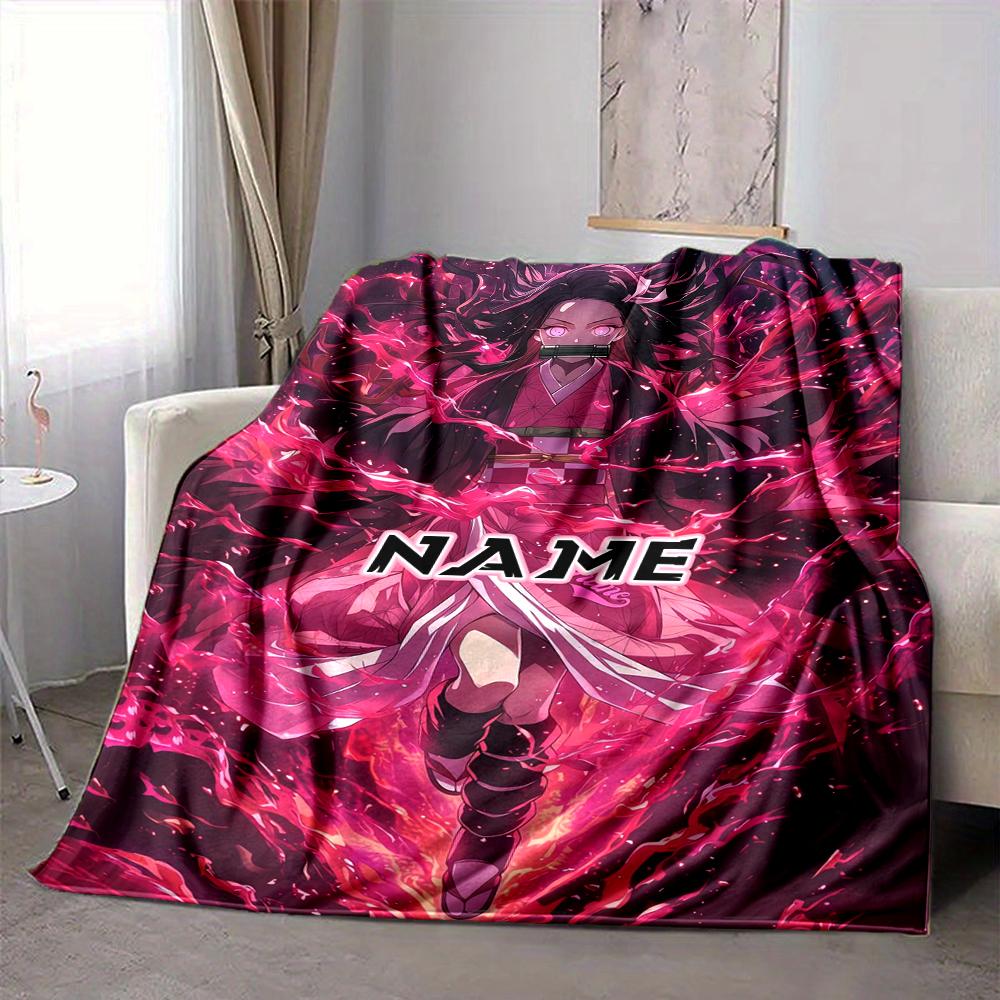 Custom 1pc Name Fiery Storm Blanket, Soft And Comfortable Blanket, Casual Warm, Camping Travel Blanket, Birthday Gift Q91226