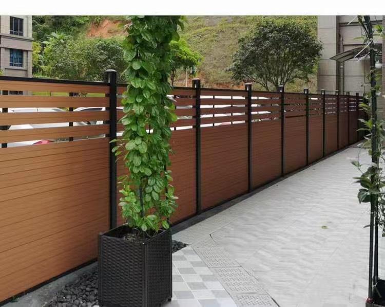Aluminum Alloy Wood-Plastic Composite Fence for Gardens and Villas