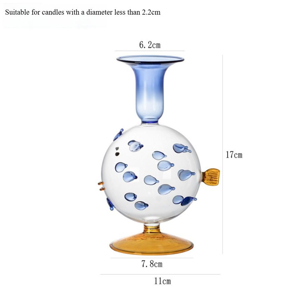 

Creative Cute Glass Pufferfish Shaped Candle Holder Ornament for Home Decoration Candle Holder Ornaments Party Decoration Gift