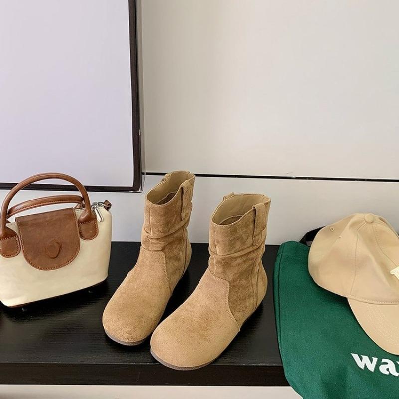 

Fashion Big Toe Booties Flat Single Boots Retro Fall 2025 New Scrub Boots for Women 35