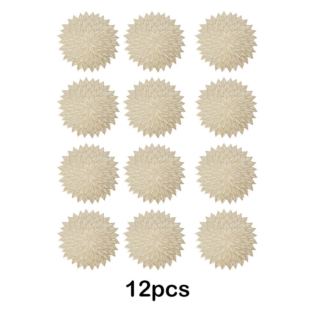 12x Premium Size Pressed Vinyl Placemats For Stylish Table Decor Artistic Wide Application