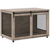 Dog Crate Furniture With Sliding Door For XL Dogs Brown