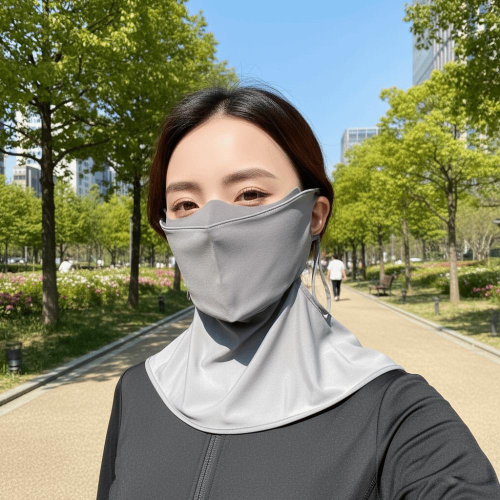 Integrated Shawl Ice Silk Face Mask Lightweight Design Sun-shading Mask  Fishing