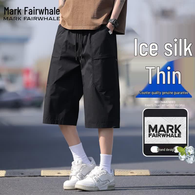 Mark Fairwhale Men s Summer Loose Straight-Leg Cargo Shorts L