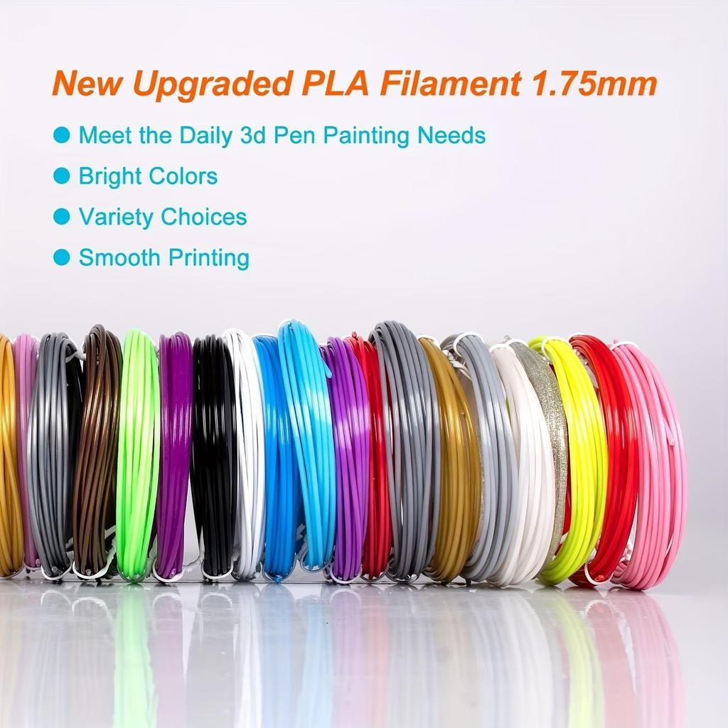 5M 1,75mm 3D-Druckstift-Filament-Minen PLA/ABS/PCL-Kunststoff-Doodle-Zubehör (10/20 Farben)