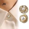 Non Puncture Brooch Faux Pearl Magnetic Button Pin, No Sew Safety Damage Scarf for Shirts Sweater, Reusable Clothing Decorative Shawls Accessories