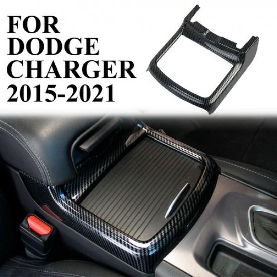 Carbon Fiber Cup Holder Cover Trim Decor Frame for Dodge Charger 11+ Accessories