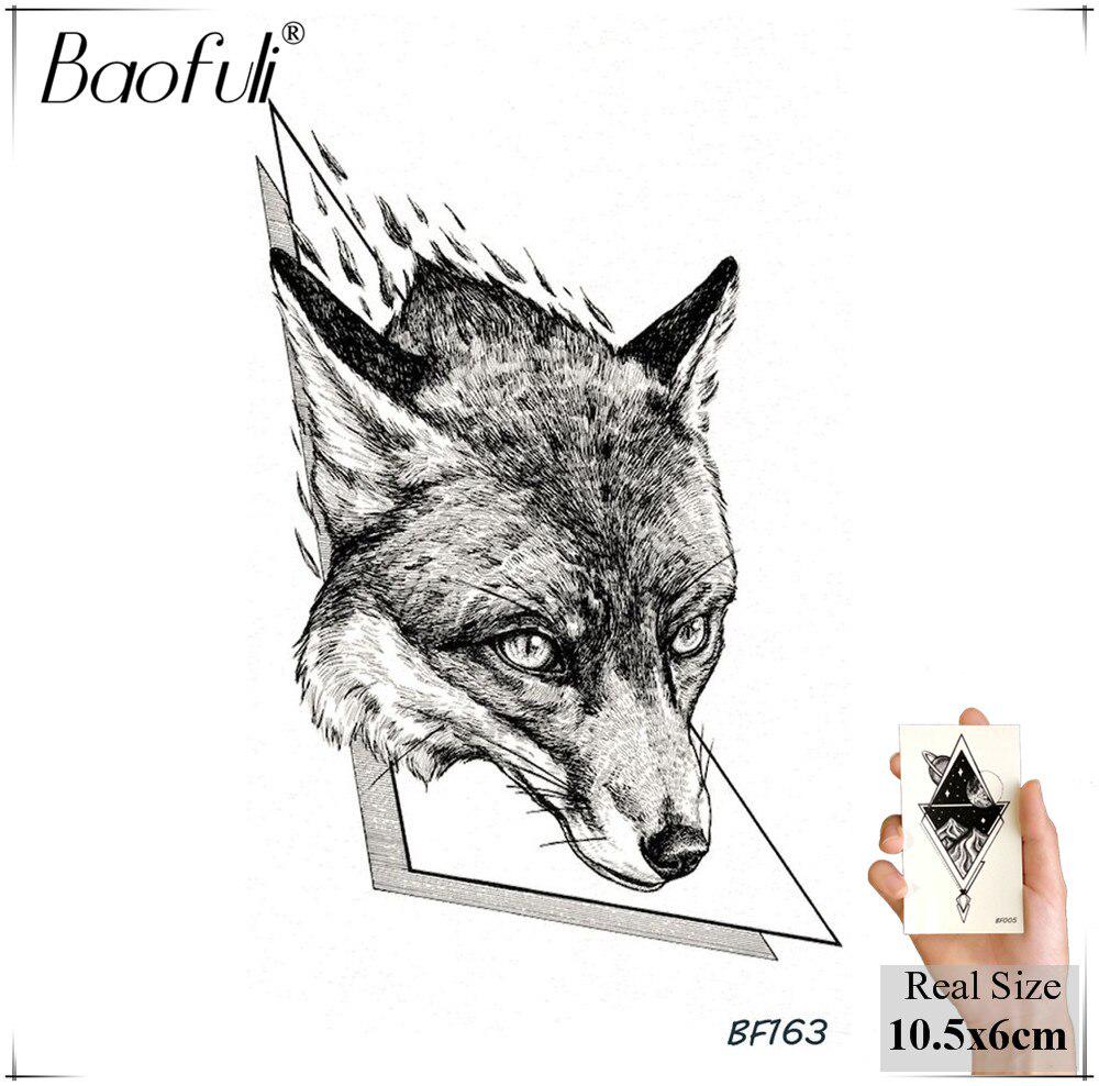 Buy 1PC DIY Temporary Male Tattoos Geometry Tribal Wolf Iceberg ...