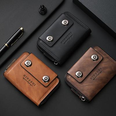 New Zipper Three Fold Wallet Multifunctional Men Card Holder Casual Male Coin Purse ID Card Holder Business Clutch Bag
