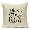 Motto Letters Printed Home Decor Cushion Covers Polyester Black White Pillow Cover Sofa Bed Car Decorative Pillow Case