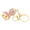 Snowman Rhinestone Key Chains Sparkling Pendant Keychain Alloy Bag Buckle Pandant for Christmas
