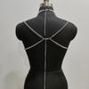 Women's Glass Crystal Beads Body Jewelry Multi Layered Chest Chain Bralette For Music Festival And Photoshoot Costumes